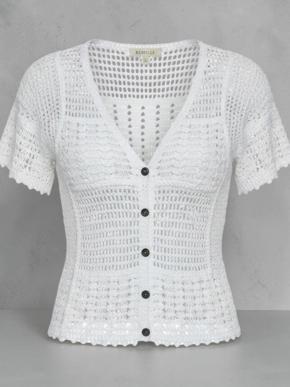 Rebellion White Crochet Open-Knit Top